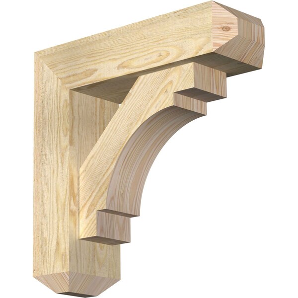Ekena Millwork Merced Craftsman Rough Sawn Bracket w/ Offset Brace, Douglas Fir, 6"W x 20"D x 20"H BKT0604X20X20MRC04RDF - main